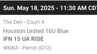 5/18/25 IFN 15U Rise vs Houston United 16U Blue