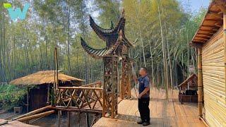 The Genius Man builds a bamboo villa in the rainforest