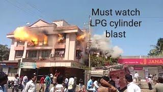 Live  LPG gas cylinder  blast caught on camera