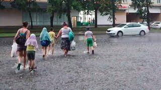 Tropical rainstorm in Moscow