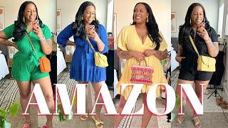 STYLING SPRING/SUMMER PIECES FROM AMAZON! | DRESSES & ROMPERS | SIZE 16/18 | 6'0 | CUTE & COMFY