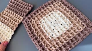 DELIGHT! I'm crocheting these square waffle MOTIFS and I can't stop! Crochet.