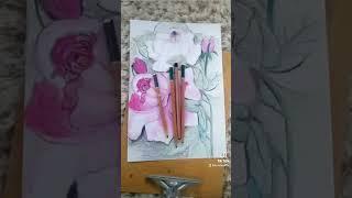 Art by Kumi Muttu #original #drawing floral watercolour #pencils #homedecor ideas