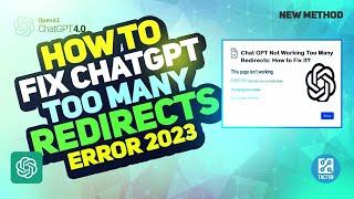 How to Fix ChatGPT  Too Many Redirects  Error 2025 | Troubleshooting Guide