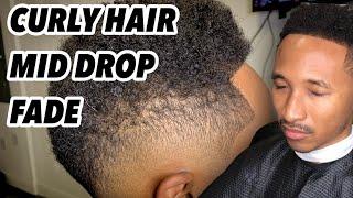 CURLY HAIR MID DROP FADE | HAIRCUT TUTORIAL