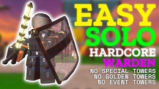 EASY SOLO OP WARDEN HARDCORE - Tower Defense Simulator (ROBLOX)