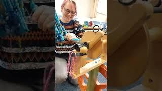 Spinning my mermaid art yarn #handspinning #woolyarnlove #wooladdict #woollove