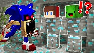 How Mikey and JJ Became DIAMOND ORE and HIDE From the SCARY Sonic EXE ? - Minecraft (Maizen)