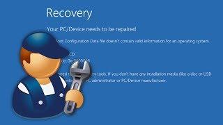 How to FIX Your PC/Device needs to be repaired - Boot Configuration - BCD  Error code 0xc0000098