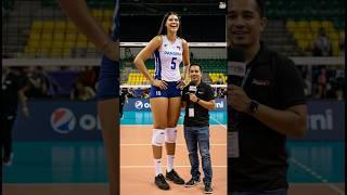 Panamanian Female Volleyball Player Shocks Interviewer!  #tallwoman #tallgirl #sport #tallgirl