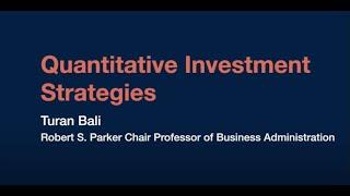 Quantitative Investment Strategies Course Video