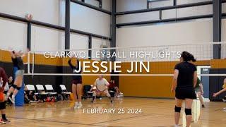 Clark Volleyball Highlights Jessie Jin February 25 2024