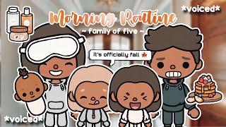 Family of 5 *MORNING ROUTINE* ‍🟫 *with voice️* Toca Boca Life World ️