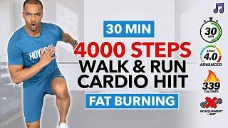 4000 Steps at Home Walking & Running Workout to Burn Fat | No Repeat, All Standing HIIT Cardio