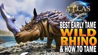 You NEED This Tame! How To Tame The Wild Rhino! Atlas Pirate Survival MMO Early Access