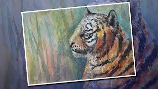 Tiger painting watercolor.