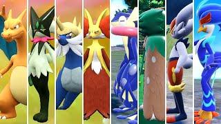 Pokémon Scarlet & Violet : All Starters Evolutions Comparison + Walking + Sleeping