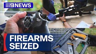 Police seize firearms in fraudulent gun licence document investigation | 9 News Australia