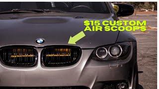 HOW TO MAKE AND INSTALL $15 CUSTOM AIR INTAKE SCOOPS FOR YOUR E92 335i  *FOR LOOKS OR AIR FLOW?*