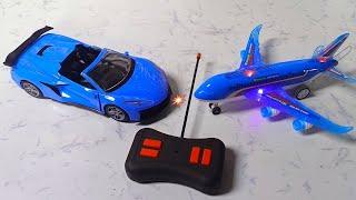 Remote control car rc rechargeable Airbus 3D lighting police car unboxing review test 