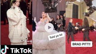 Celebrity Tik Tok Grammy Glambot Red carpet-Billie Eliish, Ariana Grande and Brat Pitt