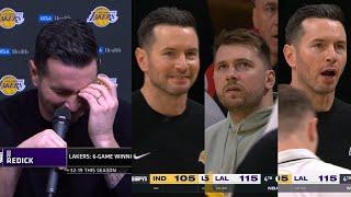 JJ Redick explains viral video of him telling himself to stop smiling at Luka on Lakers bench