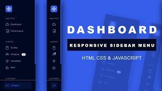 Responsive Side Navigation Bar in HTML CSS And JavaScript | Dashboard Sidebar Menu