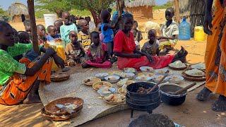 African village life #cooking  Village food Simsim with Tea