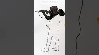 Army drawing with his gun by #himesh ke art #viral #shorts