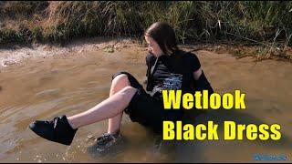 Wetlook Black Dress | Wetlook river | Wetlook girl