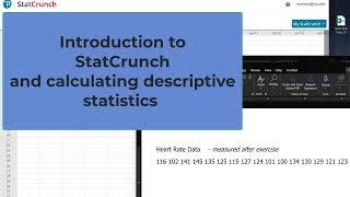 Introduction to StatCrunch and Calculating Descriptive Statistics