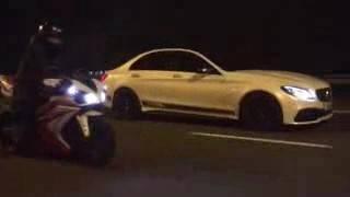 Yamaha R1 vs Mercedes C63 AMG S