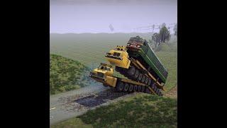 Tense the overloaded vehicle carrying the Locomotive on the extreme track | amazing driver skills