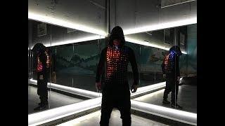 Amazing LED light in the dark suit from LightCustom for dancers, DJs, artists, clips, videos