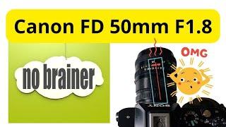 Vintage 35mm camera lens Canon FD 50mm F1.8 on full frame digital camera