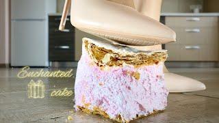 5 High Heels vs. Enchanted Cake!  Oddly Satisfying Food Crushing! ASMR