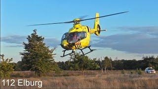 Spectaculaire Takeoff Lifeliner 1 PH-TTR + Ambulance 04-104 vanaf MMT Inzet in Elspeet