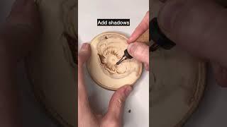 Woodburning shading tips for beginners  #shorts #woodburning #art