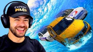 TSUNAMI vs LA POLICE vs VOITURE JEUNE PERMIS sur BeamNG