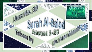 Complete Surah Al-Balad Aayaat 1-20, Tafseer: Dr. Israr Ahmed | Quran For Life