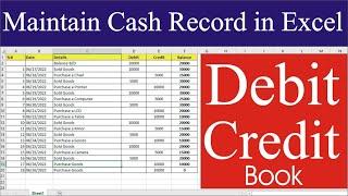 How To Maintain Cash Record in Excel | Debit Credit Statement | MRB Tech Solutions