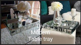 DIY Modern Table Tray // mirrored Tray