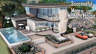 Successful Mom with Realistic Floor Plan Modern House [NOCC] [Stop motion Speed build] THE SIMS4