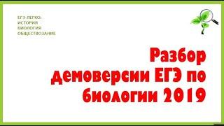 Разбор ДЕМОВЕРСИИ ЕГЭ ПО БИОЛОГИИ 2019, часть 1, № 15-19