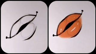 Easy lips drawing tutorial by Alicja Nai