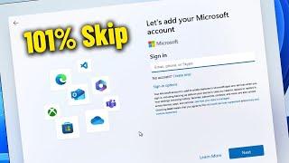 Setup Windows 11 Without Ms Account & Bypass Let's add your Microsoft account Page - How To Skip 