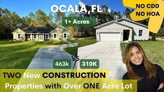 Tour of Two Beautiful New Construction Properties In Ocala,  FL with Over 1 Acre Lot