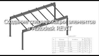 Создание спецификации элементов в Autodesk REVIT