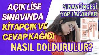 Açık Lise Yüzyüze Sınavda Cevap Kağıdı Nasıl Doldurulacak? Soru Kitapçığı ve Optik Nasıl Doldurulur?