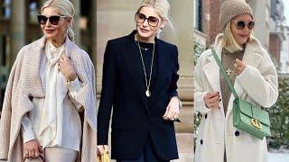 Stylish Cold weather outfits For women Over 40+50+60 || Winter Business casual outfits for women